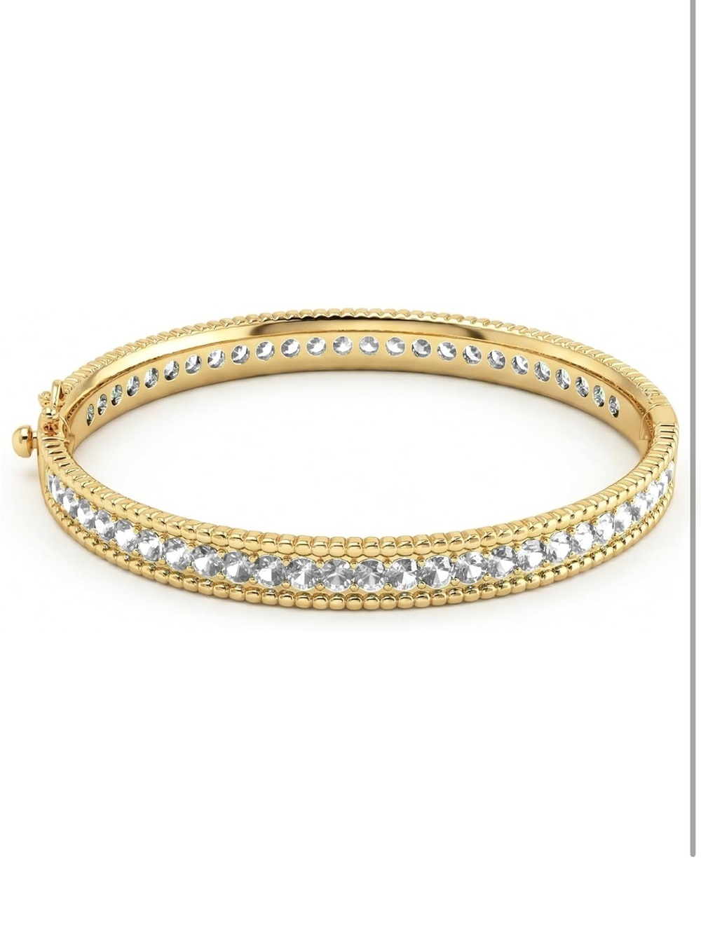Anthropologie Gold Crystal Bangle Bracelet - Picture 5 of 6